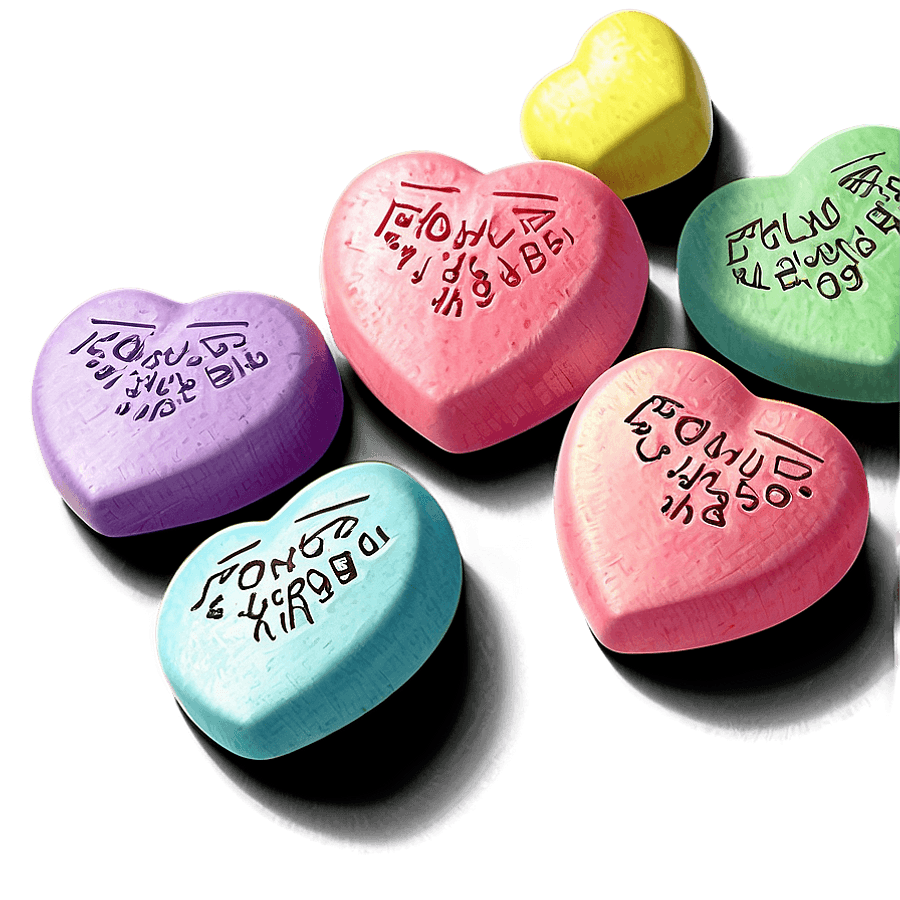 Valentine Conversation Hearts PNG dmo
