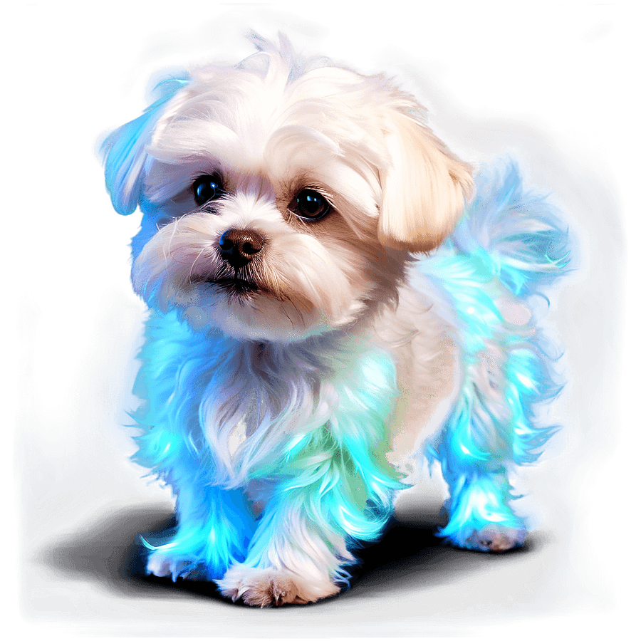 Maltese with Glowing Fur PNG 25