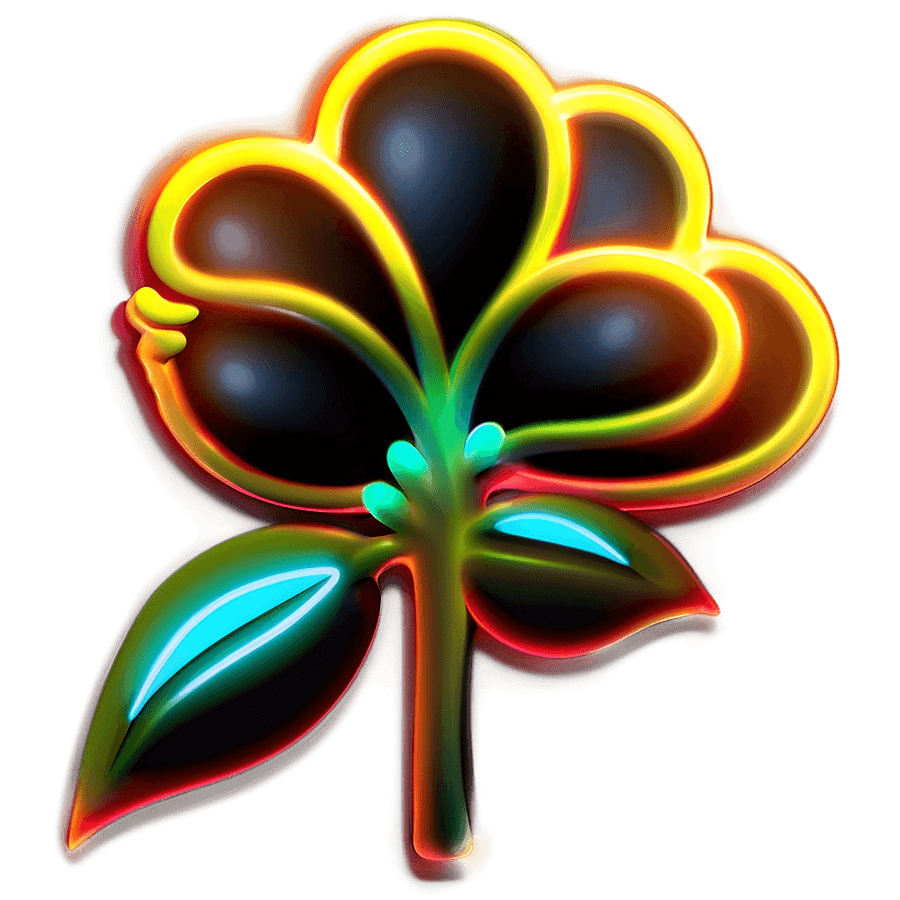 Neon Glowing Flower Icon PNG nps6