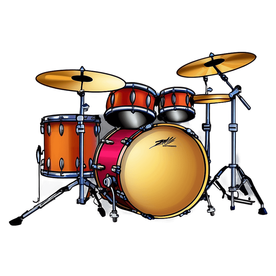 Funky Drumset Artwork PNG wbs89