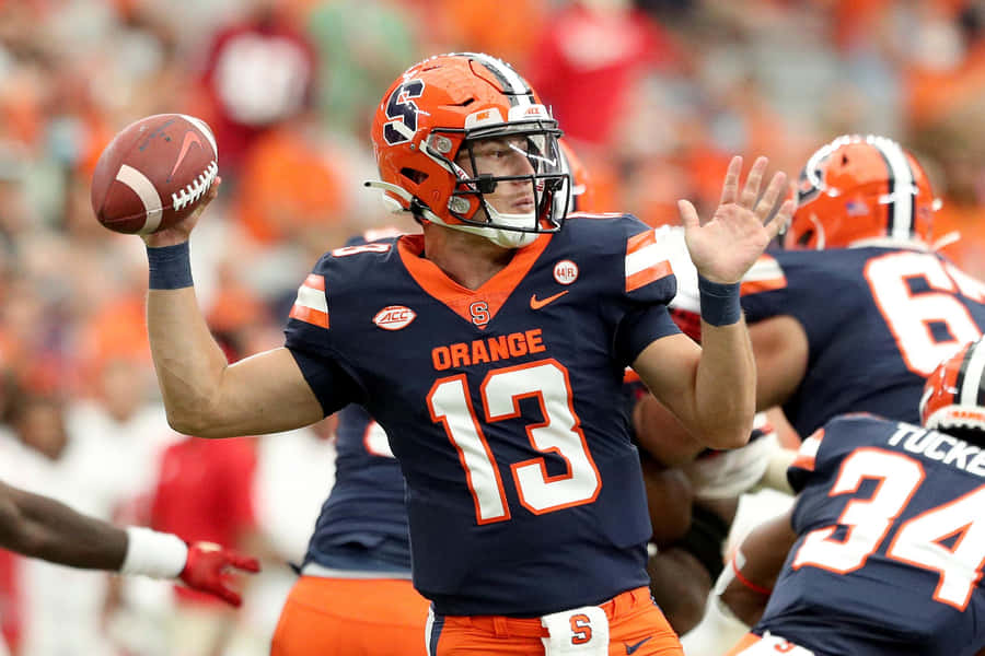 Ação do Quarterback em Uniforme Laranja