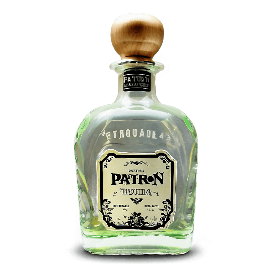 Patron Tequila Bottle with Ribbon PNG xcw
