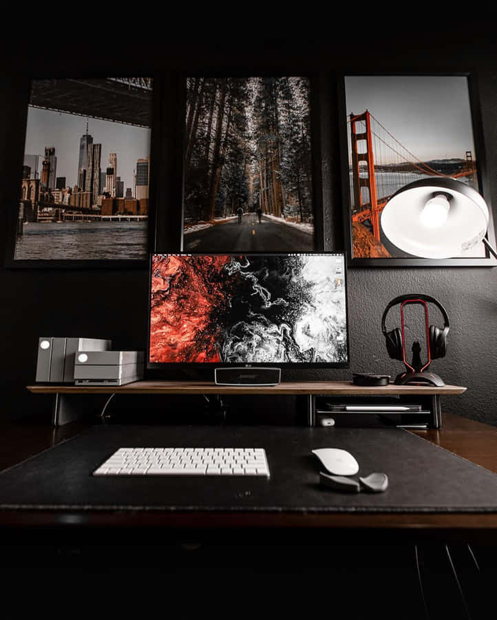 Configuração de Escritório Moderno e Minimalista