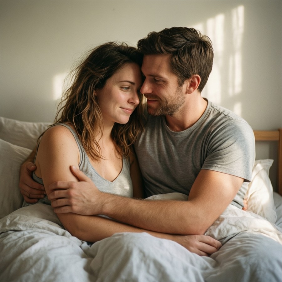 Cuddling in Bed Wallpaper