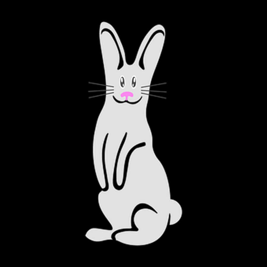 Simplified Cartoon Bunny Graphic