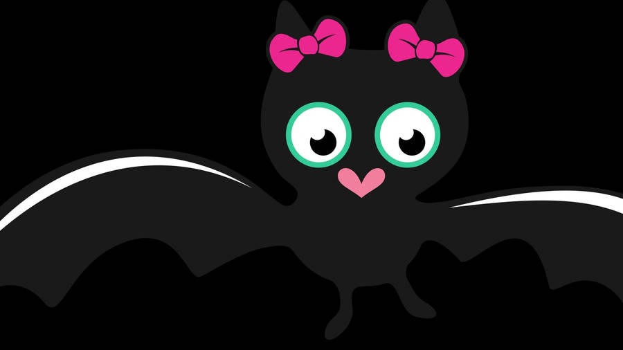 Download Cute Aesthetic Halloween Cartoon Bat Wallpaper | Wallpapers.com