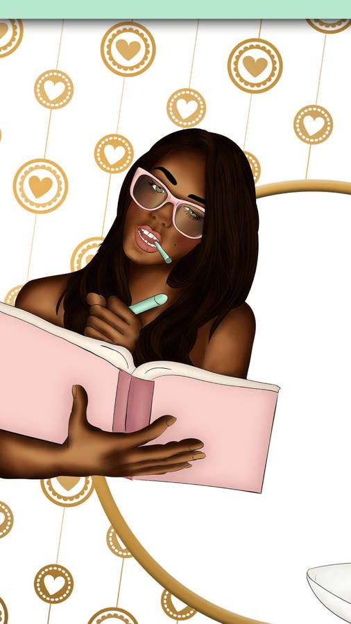 Cute Black Girl Dope Art Illustration wallpaper