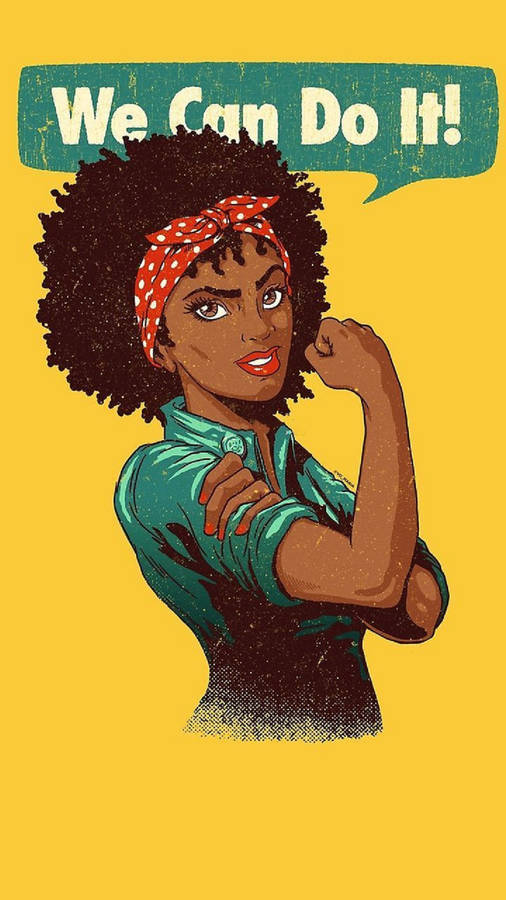 Cute black girl vintage pop art wallpaper