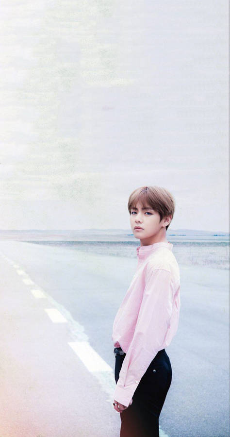 Download Cute Bts V At Beach Wallpaper | Wallpapers.com