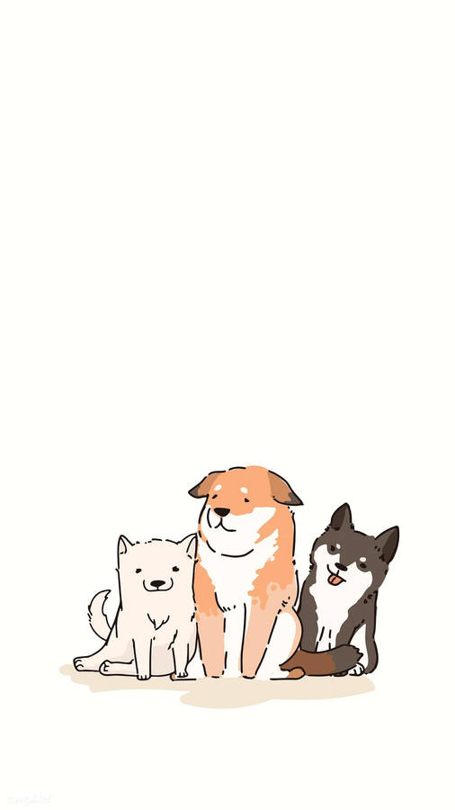 Download Cute Dogs Aesthetic Drawing Wallpaper | Wallpapers.com