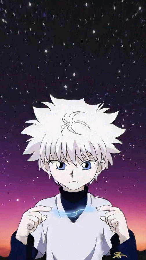 Download Cute Killua Practicing His Electric Powers Wallpaper ...