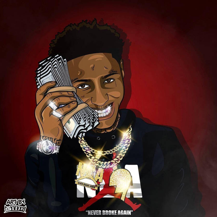 Download Cute Nle Choppa Cartoon Image Wallpaper | Wallpapers.com