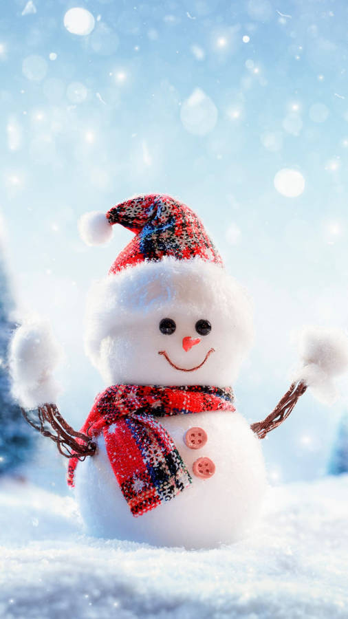 Download Cute Snowman Winter Iphone Wallpaper Wallpapers Com