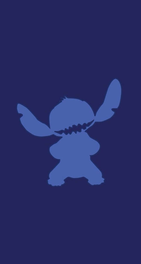 Download Cute Stitch Dark Blue Silhouette Iphone Wallpaper | Wallpapers.com