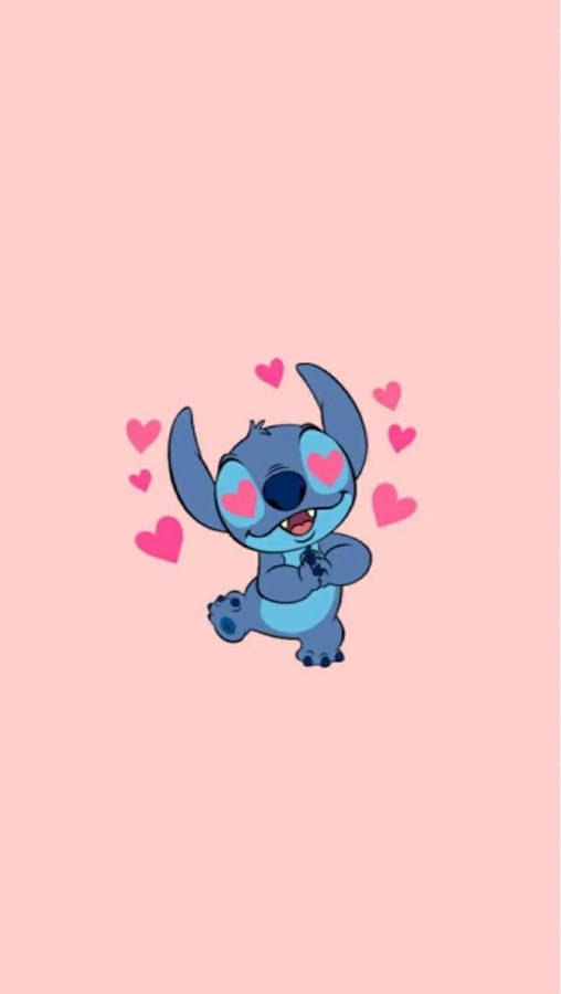 Download Cute Stitch In Love Iphone Wallpaper | Wallpapers.com