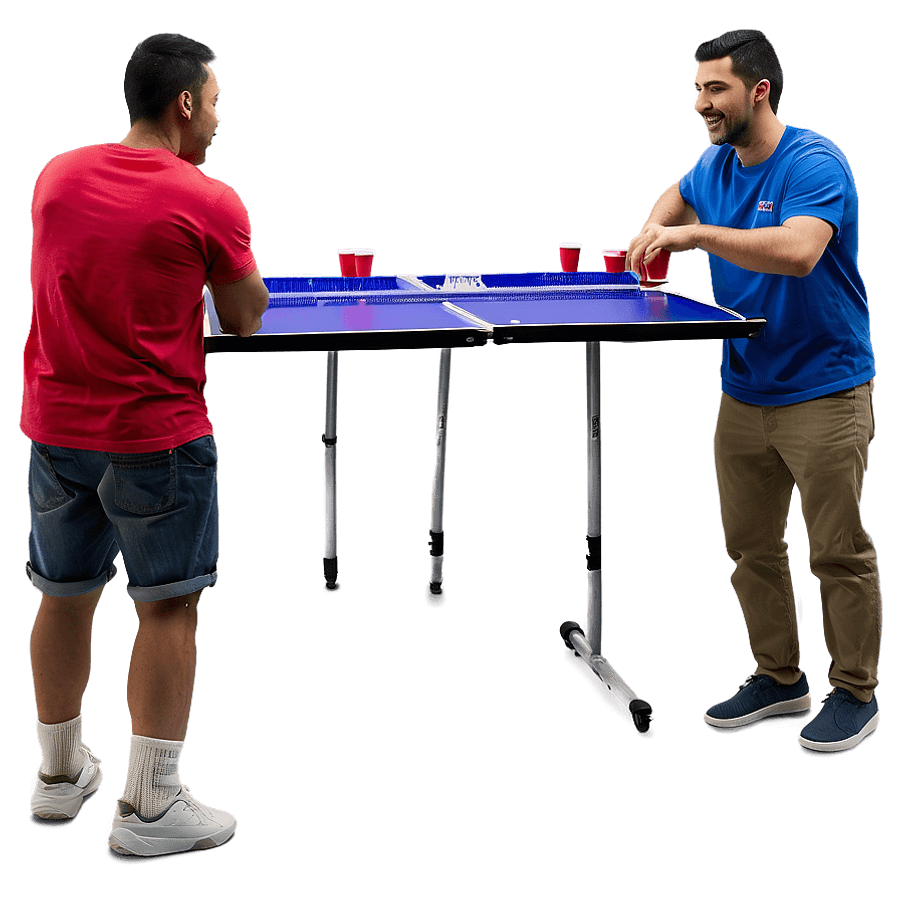 Beer Pong Players in Action PNG 06212024