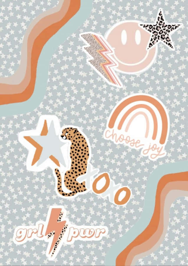 Preppy Ästhetik Sticker Collage