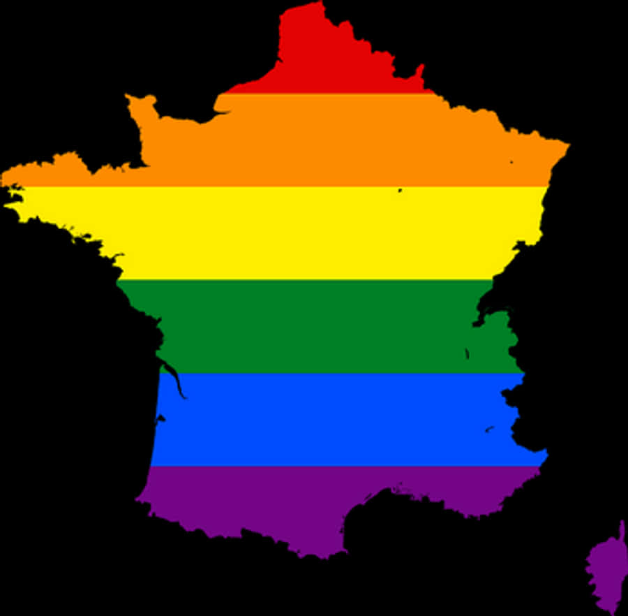 Rainbow Colored France Outline