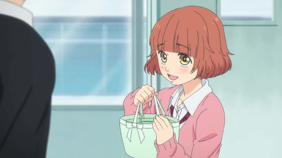 Ragazza Animata con Sacchetto del Pranzo