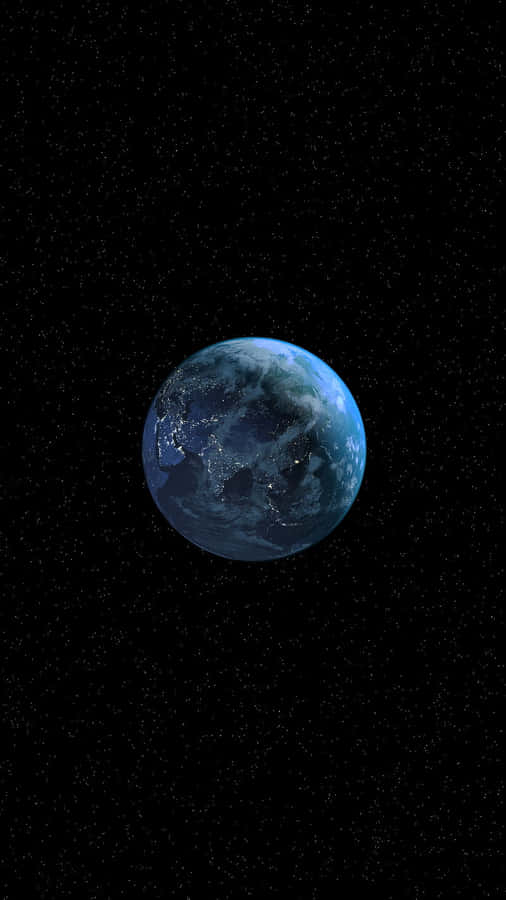 Blauer Planet im Sternenhimmel