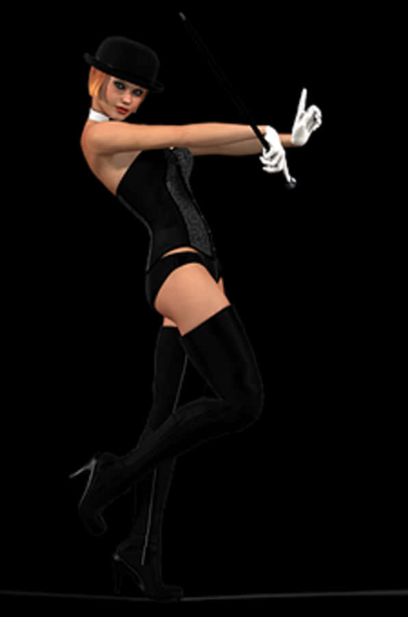 Cabaret Dancer Black Attire