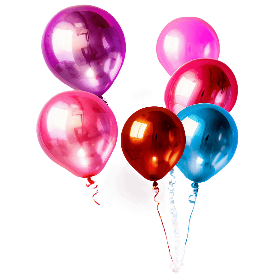 Pink Aesthetic Festive Balloons PNG xwr2