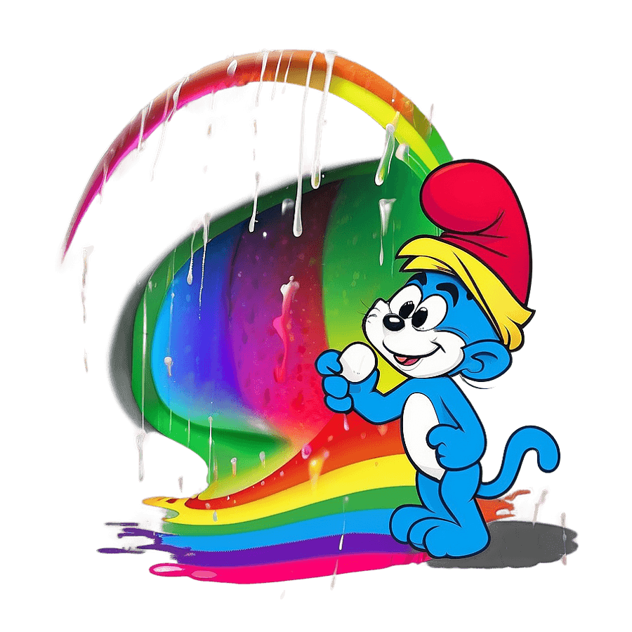 Smurf Cat and the Rainbow PNG 05262024