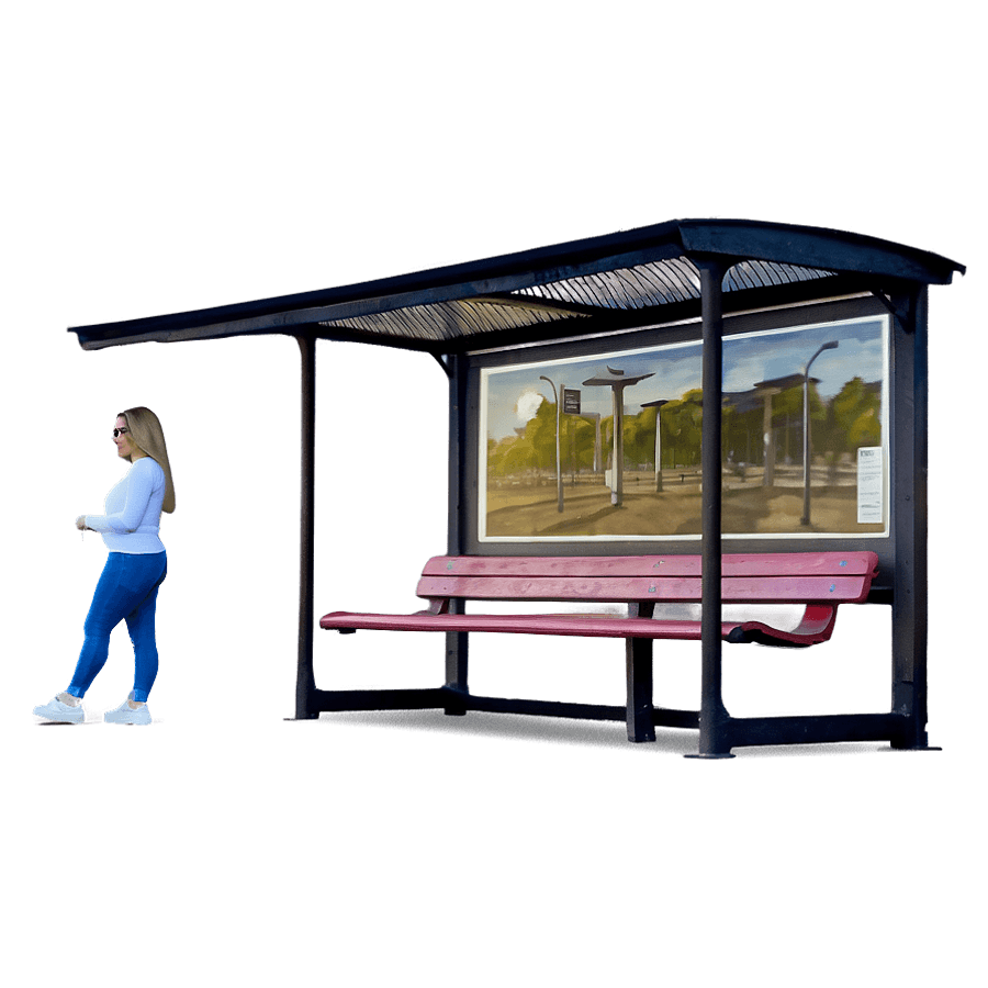 Bus Stop by the Park PNG 38