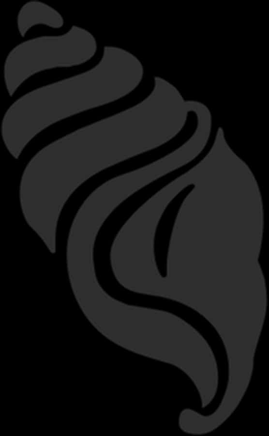 Abstract Shell Icon Black Background