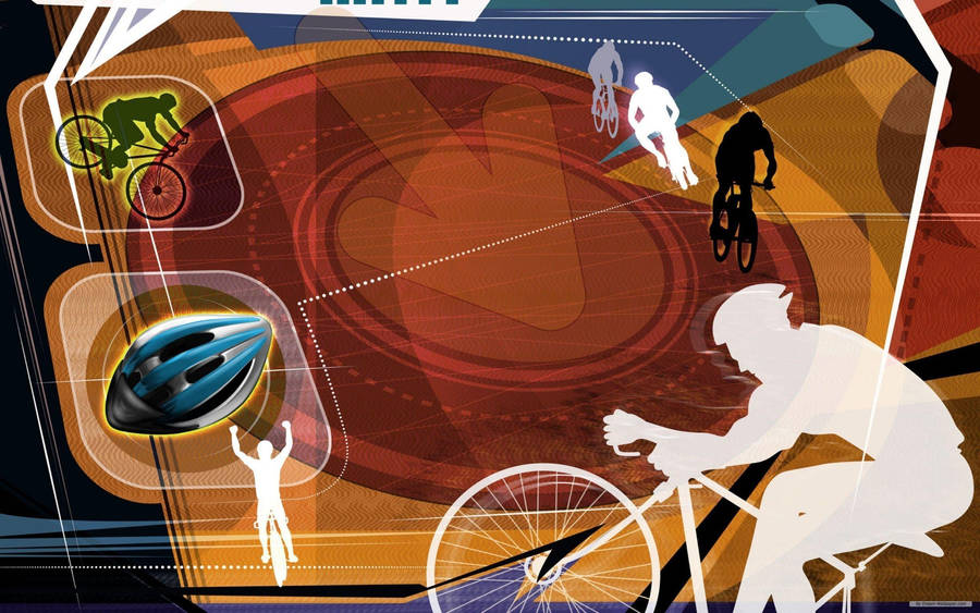 Cycling sports digital illustration wallpaper