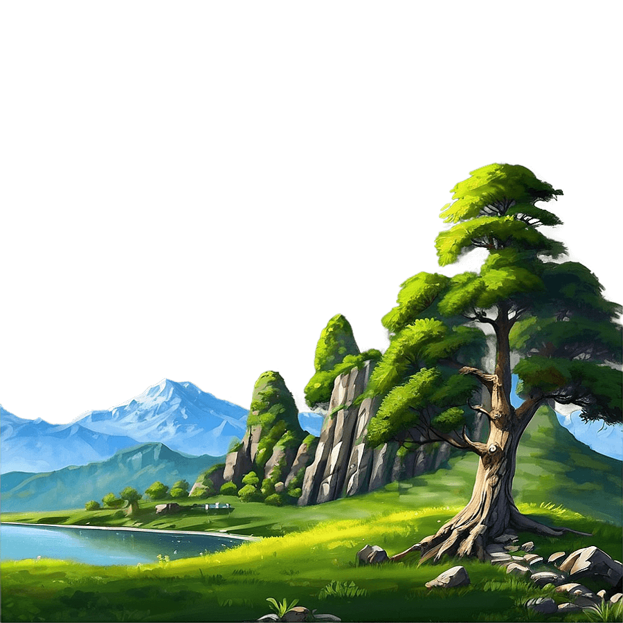 Fantasy Landscape Painting PNG oje