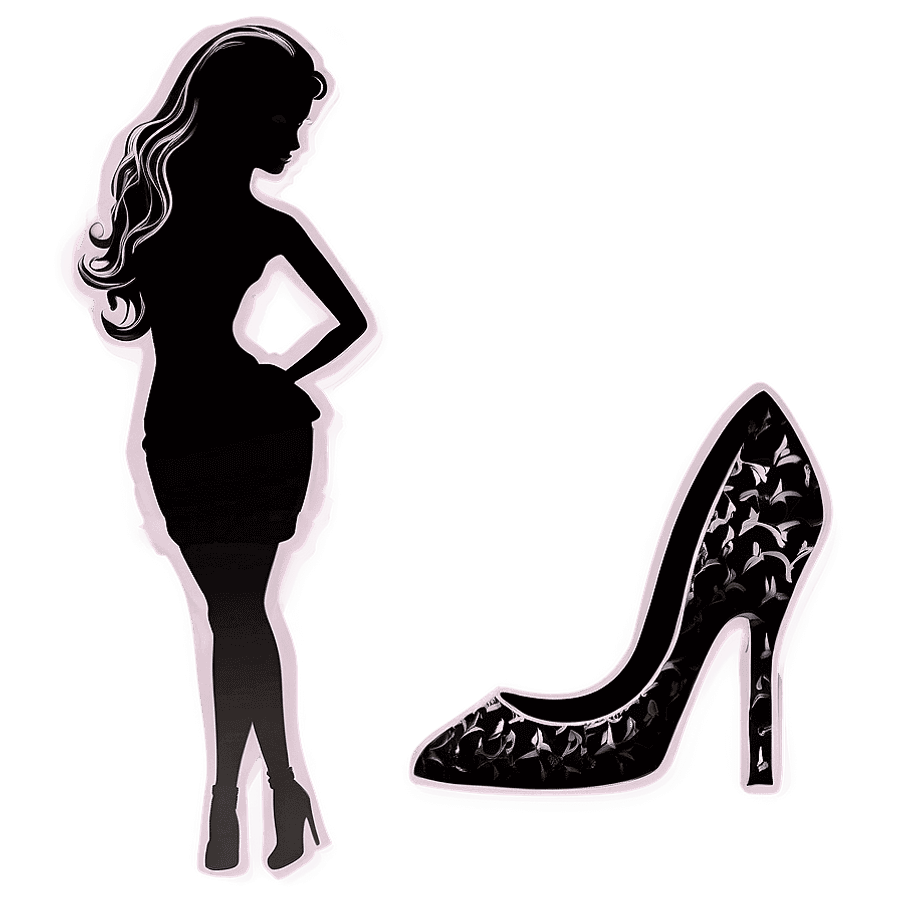 Elegant Barbie Silhouette PNG egk