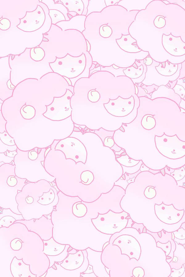 Reticolo senza giunte delle pecore rosa Kawaii