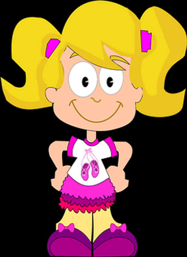 Cartoon Ballerina Girl Illustration