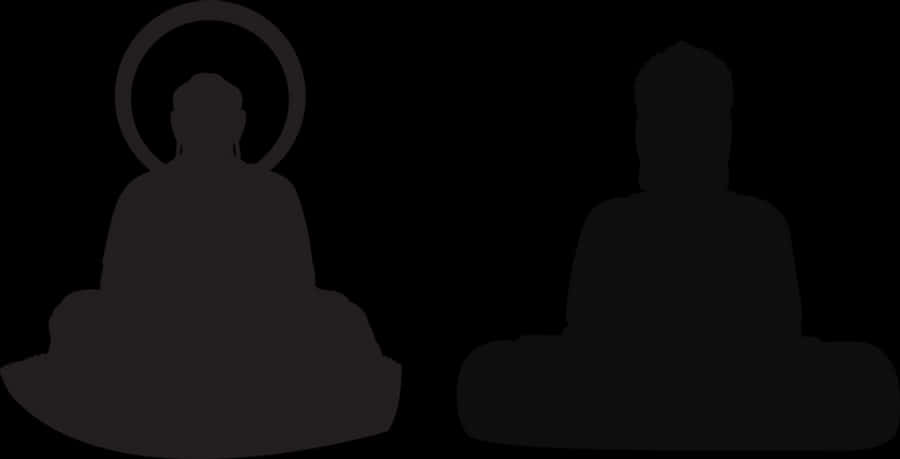 Silhouetted Buddha Figures