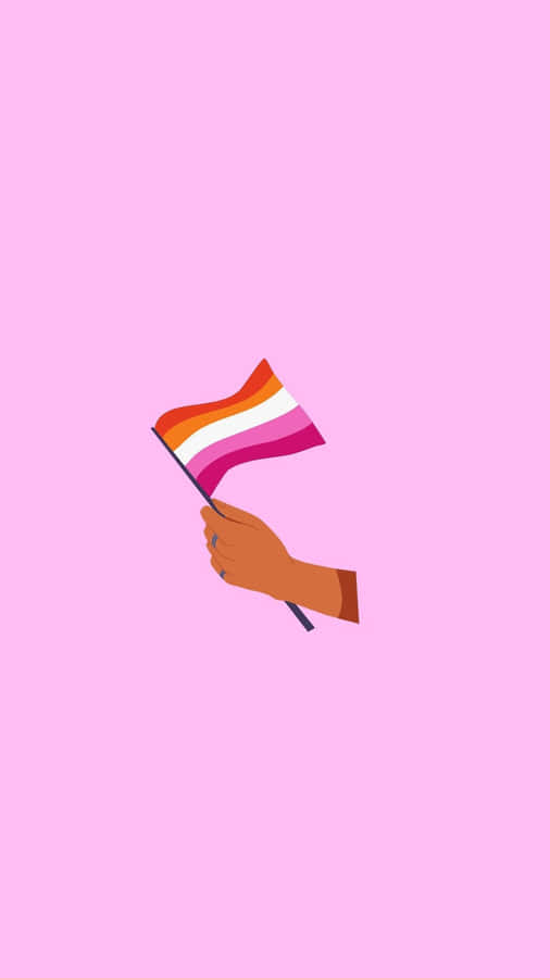 Ilustração de Mão Segurando Bandeira do Orgulho