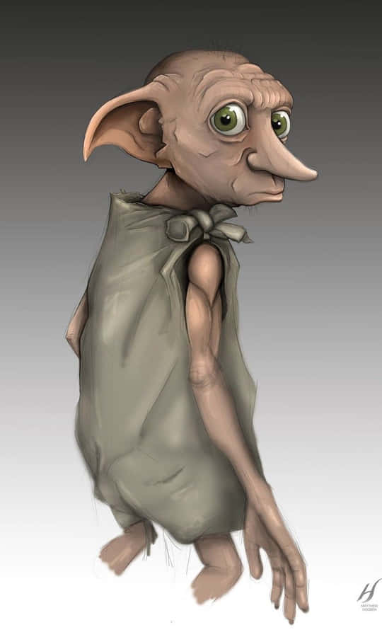 Dobby hustruelv fra Harry Potter dekorerer denne sjove tapet.