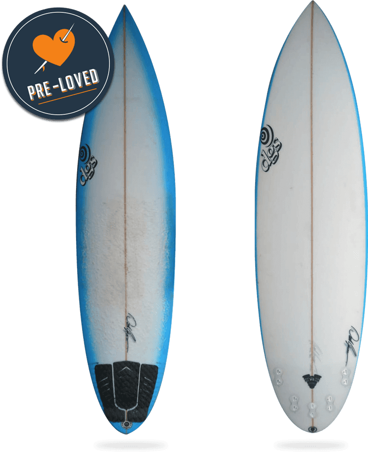 Pre Loved Surfboard Blueand White