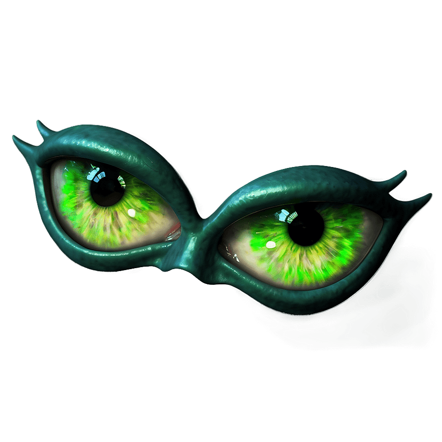 Green Glowing Eyes PNG 05252024