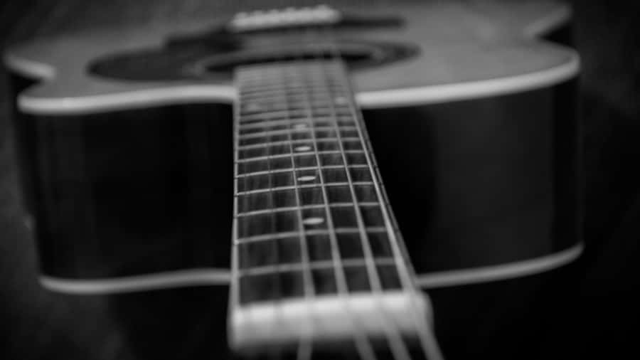 Svartoch vit gitarr 1920 x 1080 skrivbordsunderlägg