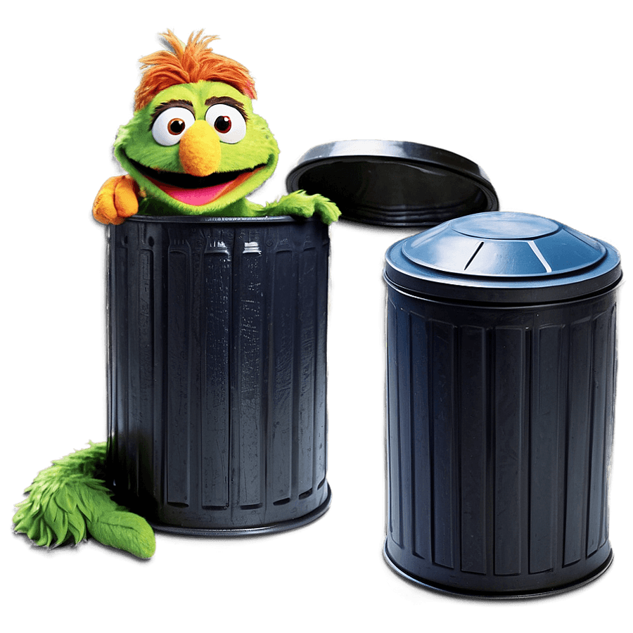 Oscar The Grouch Garbage Can Home PNG 06202024