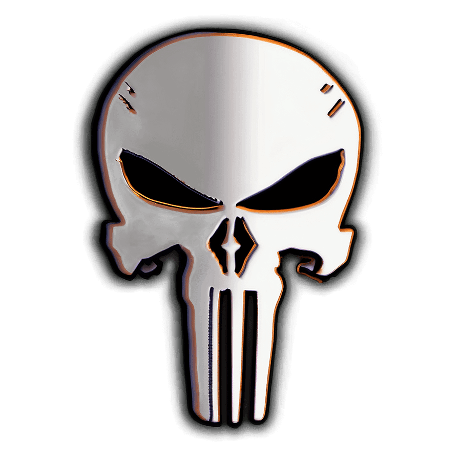 Punisher Skull Outline PNG 06112024