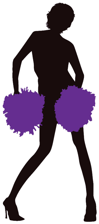 Cheerleader Silhouettewith Pom Poms