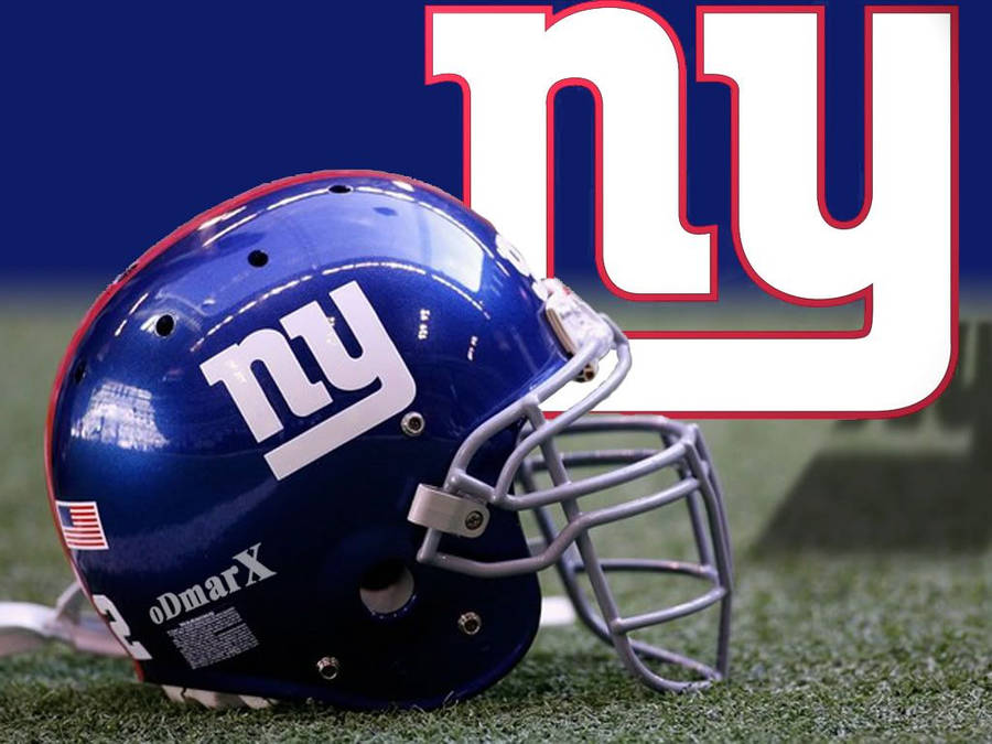 Ny Giants Logo Blå Hjelm Tapet