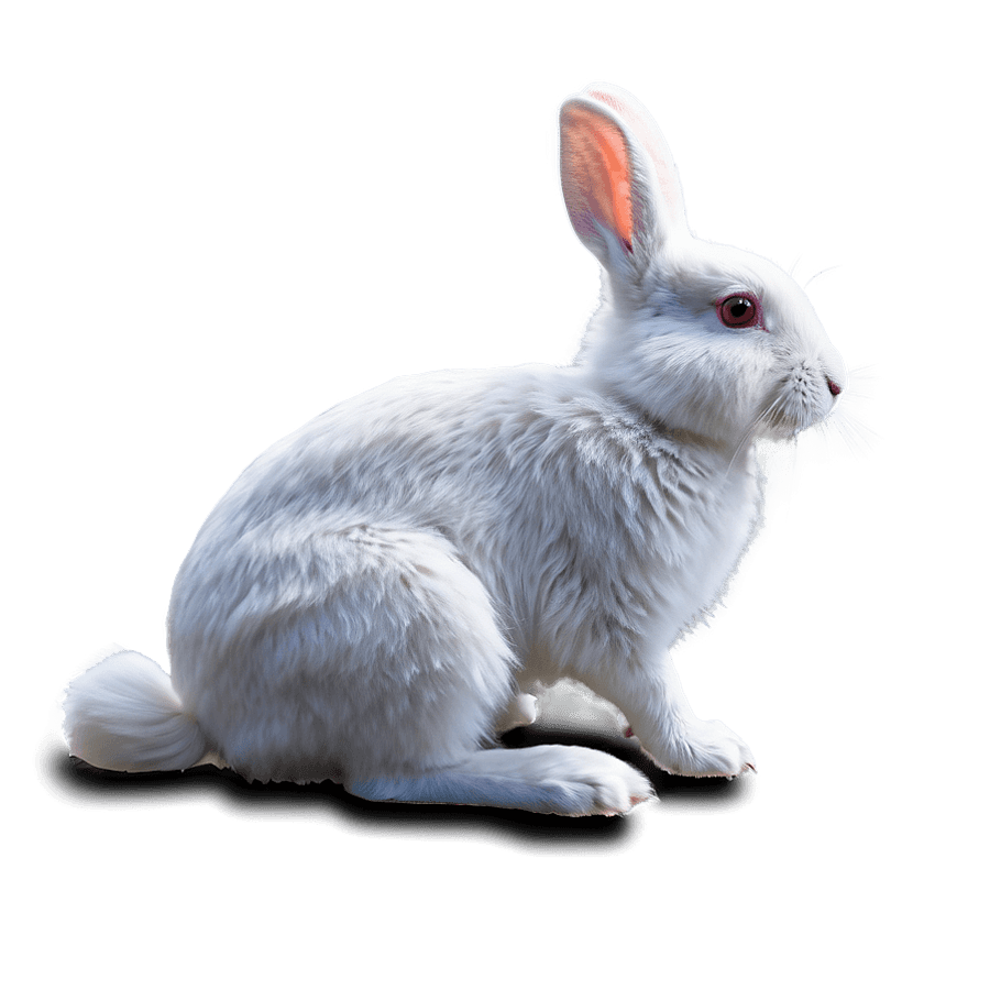 White Rabbit Side View PNG 06112024