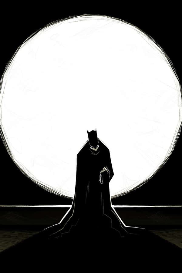Trauriger Batman unter Vollmond
