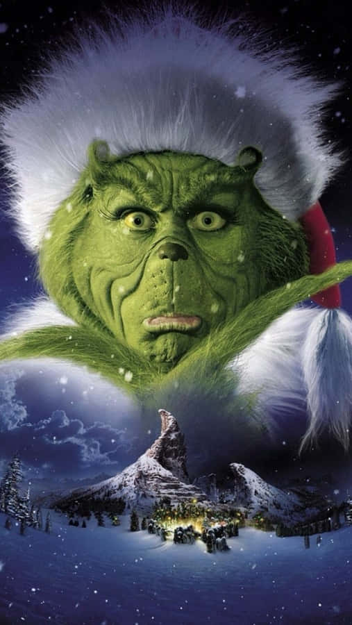 Grinch che Guarda la Scena Invernale di Whoville