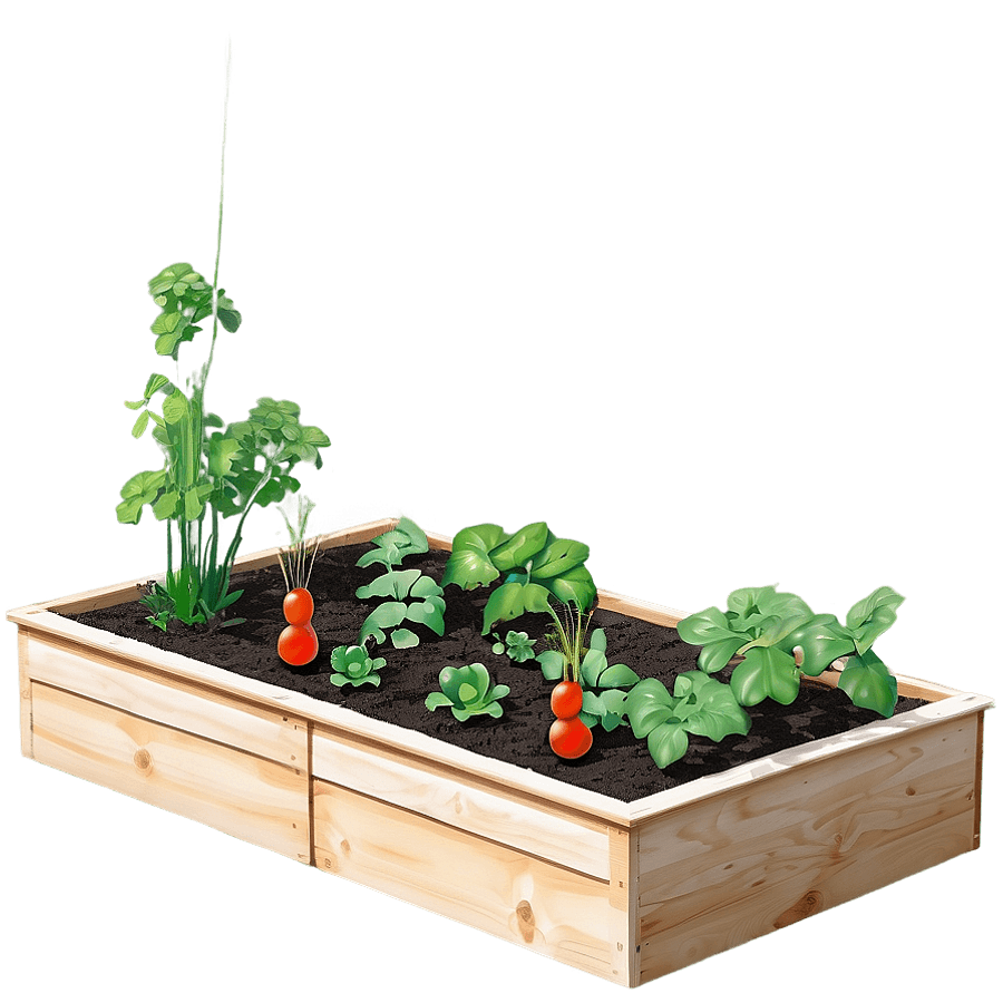 Vegetable Garden Planter Box PNG fed