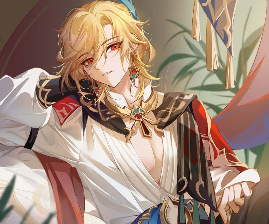 Blond Anime Riddare Porträtt