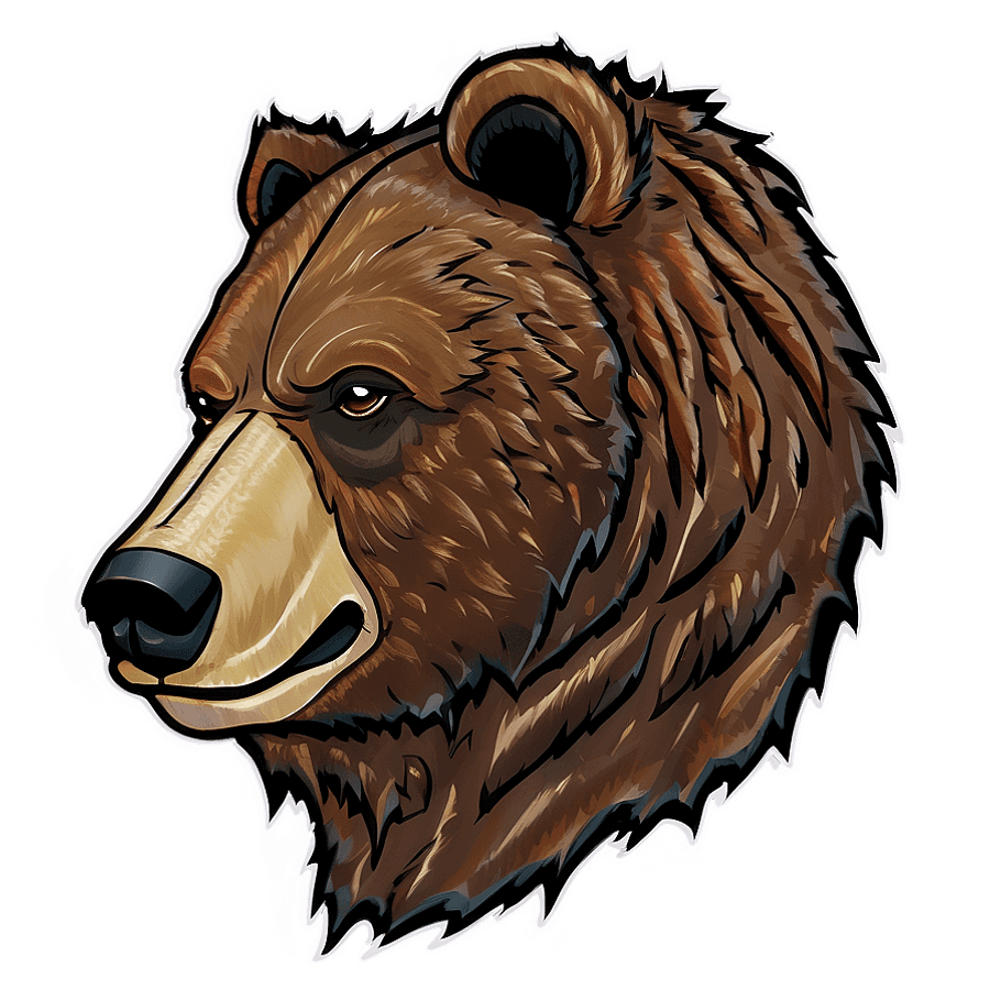 Bear Head Side View PNG 06292024